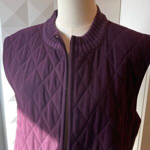 Alia Deep Purple Quilted Ribbed Knit Vest